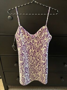 Zara Purple and Cream Mini Dress